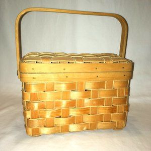 Vintage Woven Picnic, Foraging or Sewing Basket